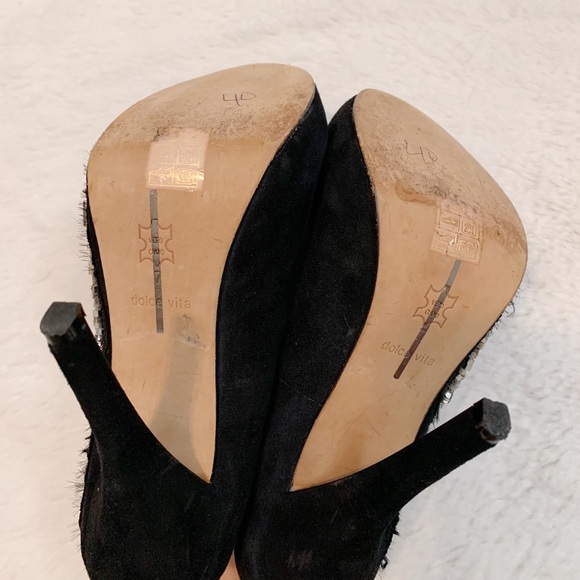Dolce Vita Embellished Black Suede Heels - Picture 5 of 6